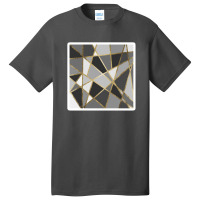 Chic Gold Brushstrokes On Island Paradise Blue 24183434 Basic T-shirt | Artistshot