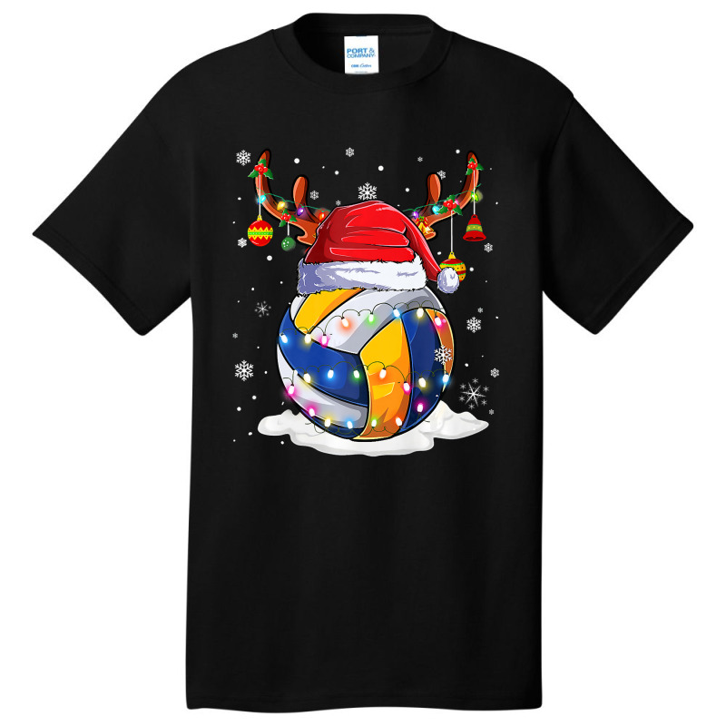 Volleyball Ball Santa Hat Reindeer Christmas Lights Boys Men Premium T Basic T-shirt | Artistshot