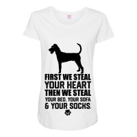 Irish Terrier Dog Steal Your Heart Steal Your Bed  Maternity Scoop Neck T-shirt | Artistshot