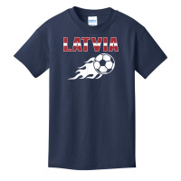 Proud Latvia Soccer Fans Jersey Latvian Flag Football Lovers T Shirt Basic Youth T-shirt | Artistshot