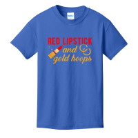 Red Lipstick And Gold Hoops Latina Basic Youth T-shirt | Artistshot