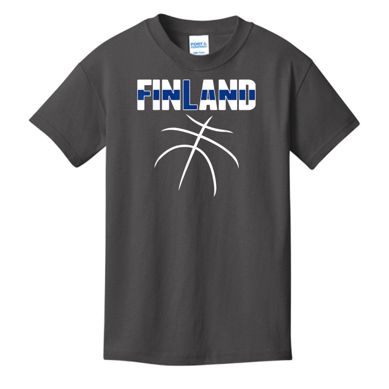 Finland Basketball Lovers Jersey   Finnish Flag Sport Fans T Shirt Basic Youth T-shirt by ranmarbunathoo90 | Artistshot