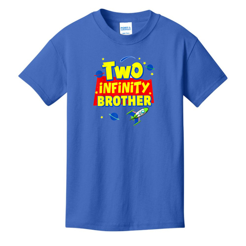 Brother Two Infinity And Beyond Birthday Decoration 2nd Bday Basic Youth T-shirt by saterseim | Artistshot