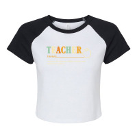 Vintage Teacher Noun Raglan Crop Top | Artistshot