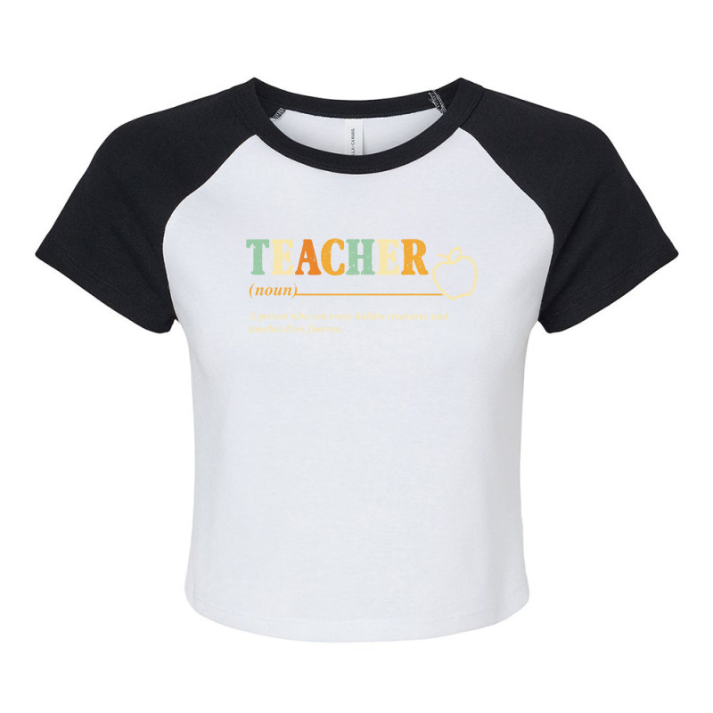 Vintage Teacher Noun Raglan Crop Top | Artistshot