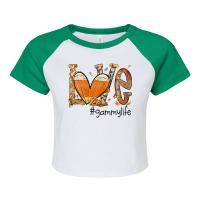 Womens Love Gammy Life Fall Season Autumn Pumpkin Halloween T Shirt Raglan Crop Top | Artistshot