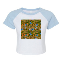 Dandelion T  Shirt Dandelion Meadow On Orange T  Shirt Raglan Crop Top | Artistshot