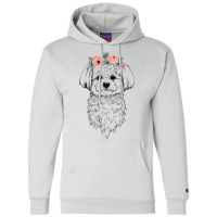 Maltese With Floral Headband Dog Mom Champion Hoodie | Artistshot