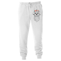 Maltese With Floral Headband Dog Mom Unisex Jogger | Artistshot