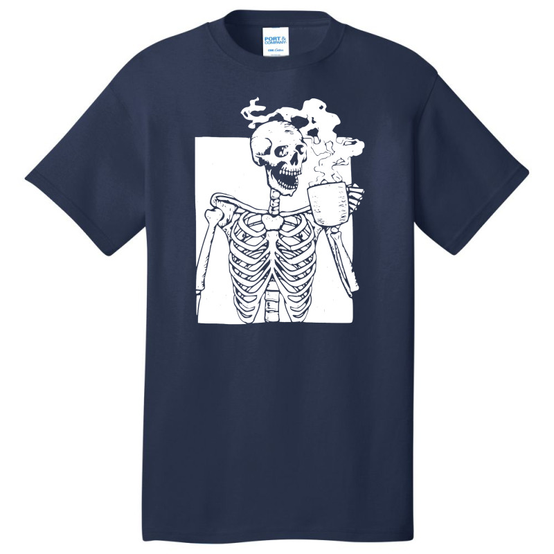 Skeleton Drink Coffee Halloween Basic T-shirt by marceliana | Artistshot