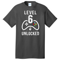 Kids Level 6 Unlocked Video Game 6th Birthday Gift Basic T-shirt | Artistshot