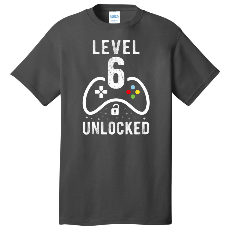 Kids Level 6 Unlocked Video Game 6th Birthday Gift Basic T-shirt | Artistshot