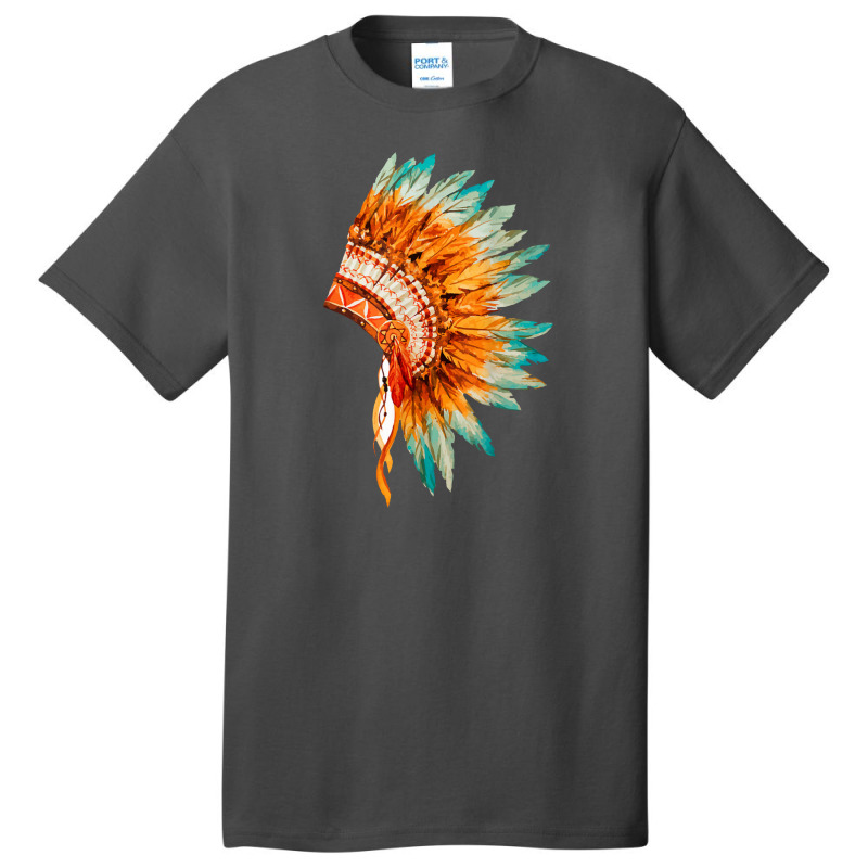 Native American Headdress Basic T-shirt by jabaludden | Artistshot