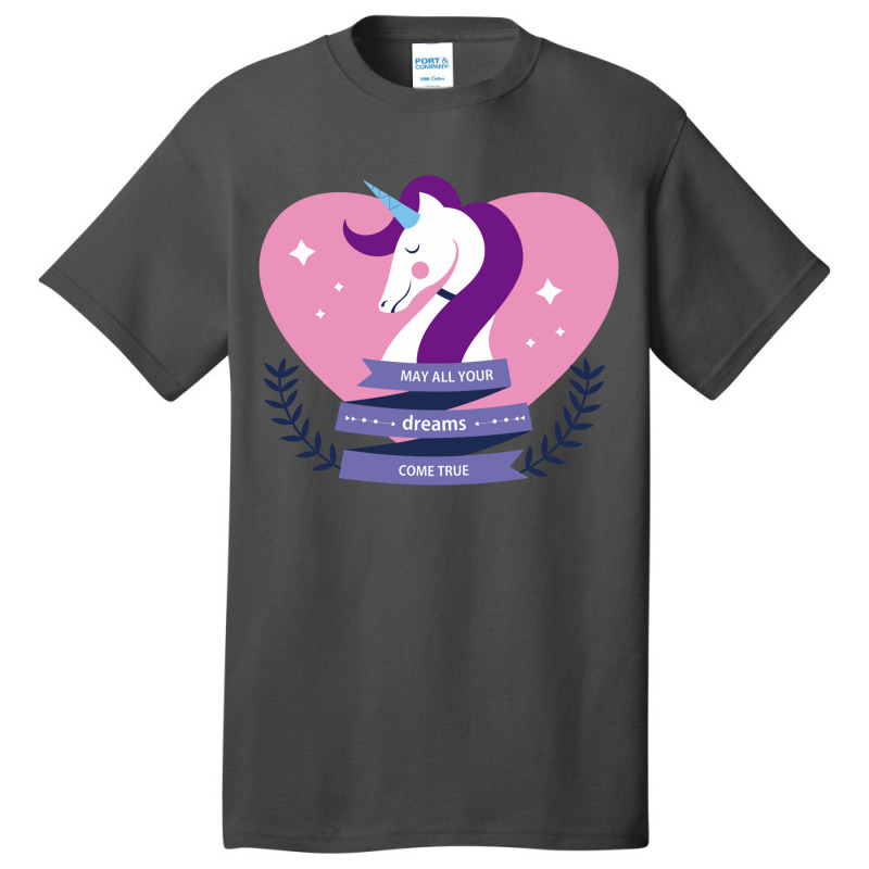 May All Your Dreams Come True, Unicorn Basic T-shirt by marceliana | Artistshot