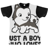 Just A Boy Who Loves Alaskan Malamutes 3 Graphic T-shirt | Artistshot