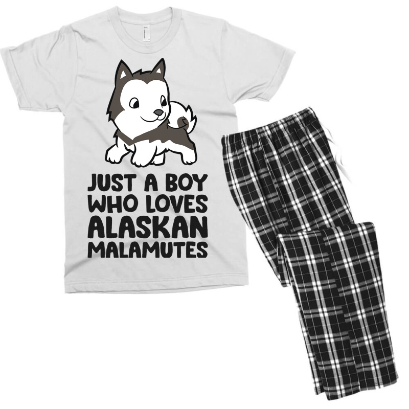 Just A Boy Who Loves Alaskan Malamutes 3 Men's T-shirt Pajama Set | Artistshot