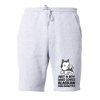 Just A Boy Who Loves Alaskan Malamutes 3 Fleece Short | Artistshot