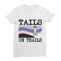 Irish Terrier Tails On Trails Funny Dog Hiking 8 Ladies Fitted T-shirt | Artistshot