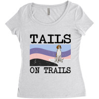 Irish Terrier Tails On Trails Funny Dog Hiking 8 Women's Triblend Scoop T-shirt | Artistshot