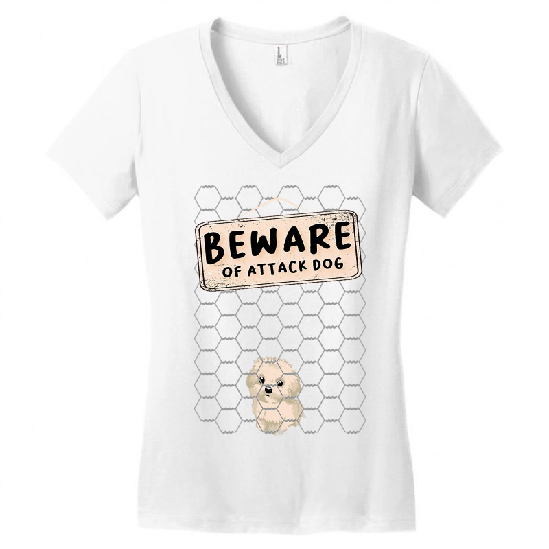 Maltipoo I Dog Puppy Guarding Paw Terrier Cute Women's V-Neck T-Shirt by EmranKwak | Artistshot