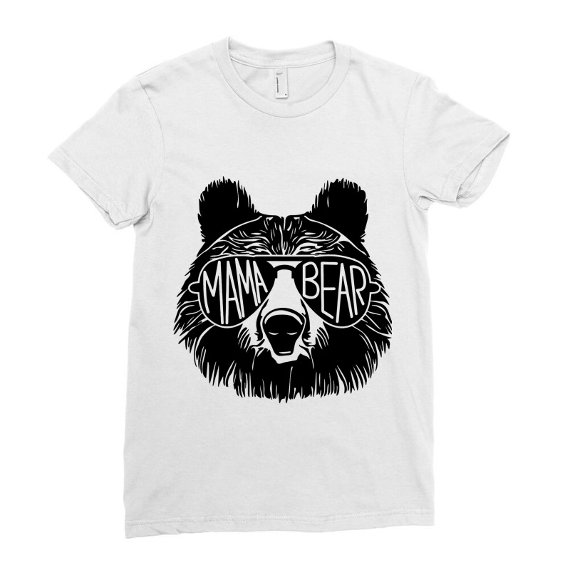 Mama Bear Face Sunglasses Mother Mom Mommy Mothers Ladies Fitted T-Shirt by AdrielleKirkman | Artistshot