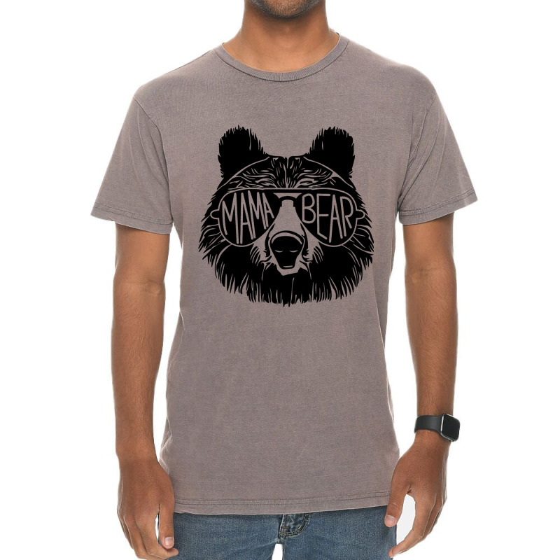 Mama Bear Face Sunglasses Mother Mom Mommy Mothers Vintage T-Shirt by AdrielleKirkman | Artistshot