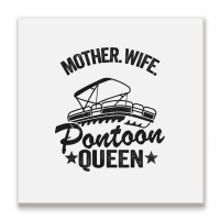 Lake Life Women Mom Mother Wife Pontoon Queen2 68 Metal Print Square | Artistshot