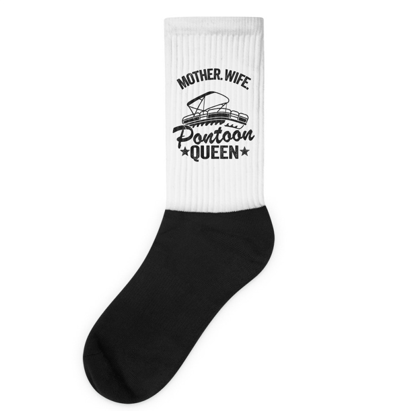 Lake Life Women Mom Mother Wife Pontoon Queen2 68 Socks | Artistshot