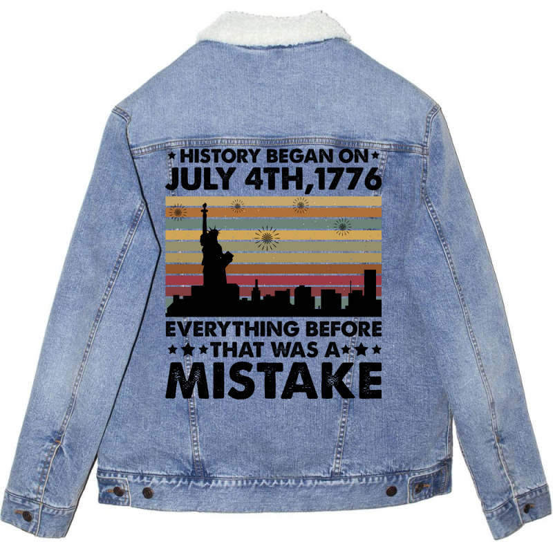 History Began On July 4th,1776 Unisex Sherpa-lined Denim Jacket | Artistshot