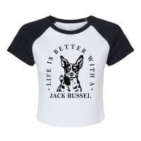 Jack Russel Life Better With Dog Mom Dad Raglan Crop Top | Artistshot