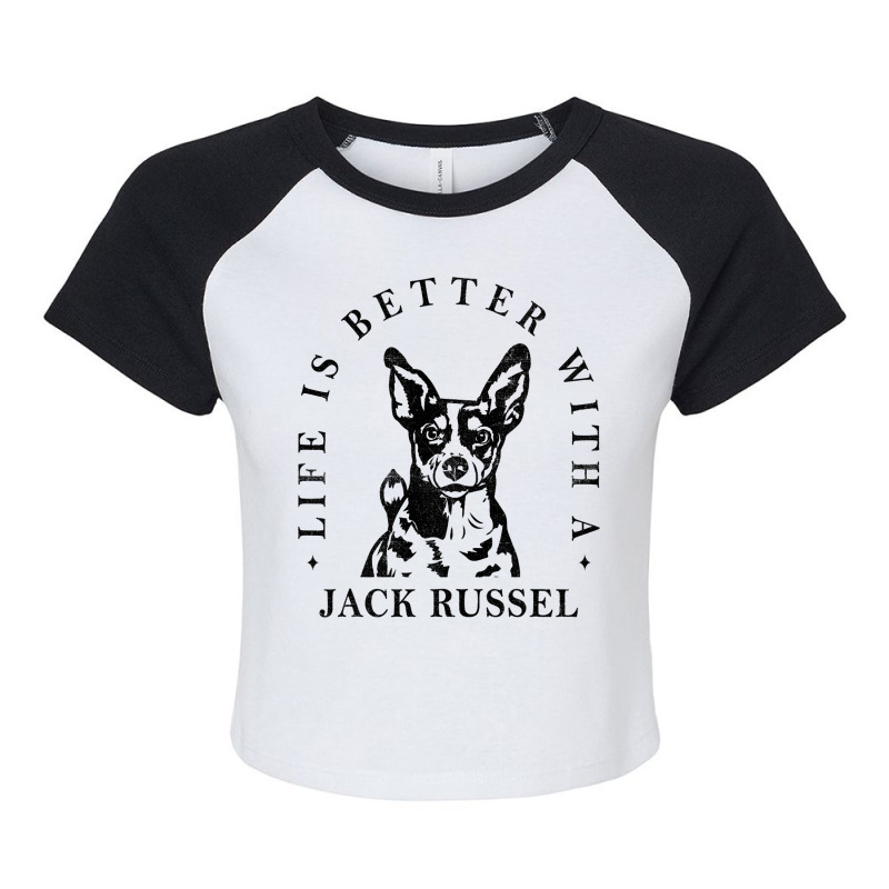 Jack Russel Life Better With Dog Mom Dad Raglan Crop Top by AngelikaBeckner | Artistshot