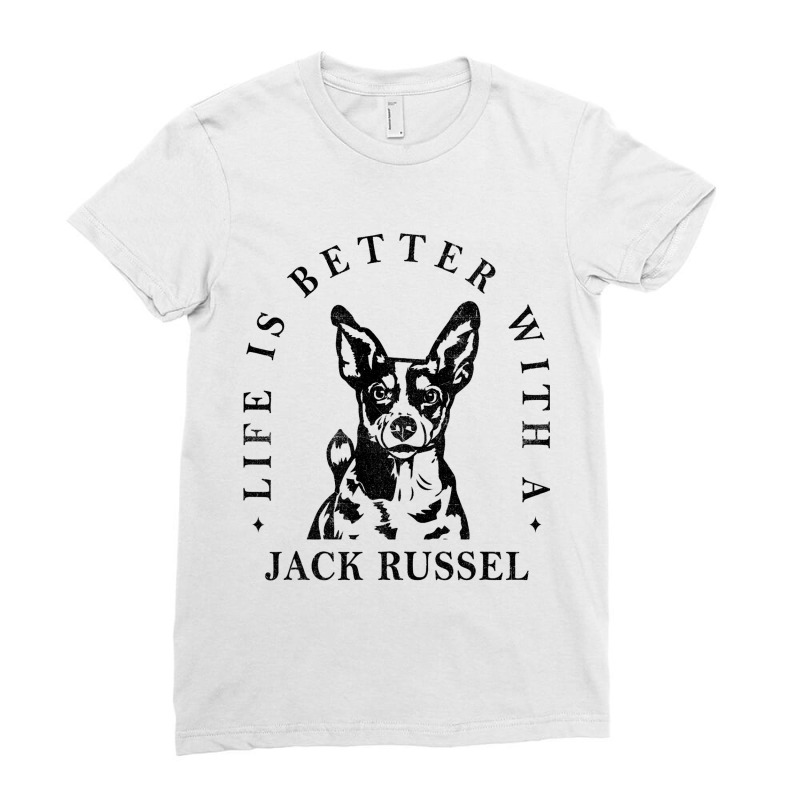 Jack Russel Life Better With Dog Mom Dad Ladies Fitted T-Shirt by AngelikaBeckner | Artistshot