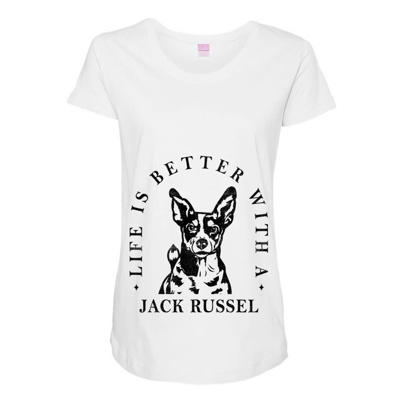 Jack Russel Life Better With Dog Mom Dad Maternity Scoop Neck T-shirt by AngelikaBeckner | Artistshot