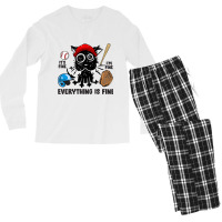 Its Fine Im Fine Everything Is Fine Baseball Seaso Men's Long Sleeve Pajama Set | Artistshot