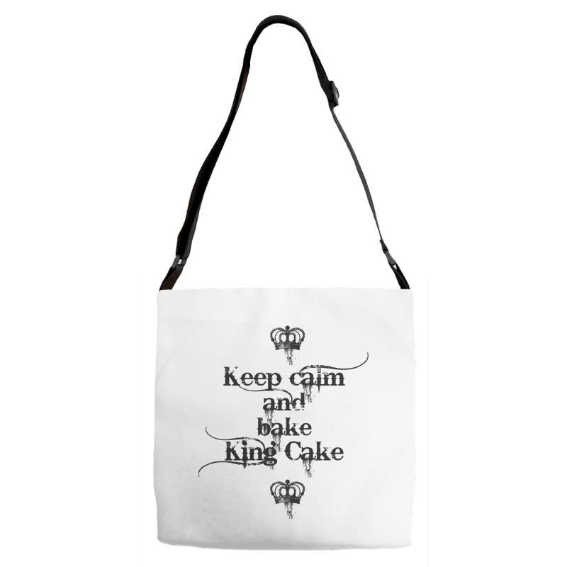 Keep Calm And Bake King Cake Funny Mardi Gras Bake Adjustable Strap Totes | Artistshot