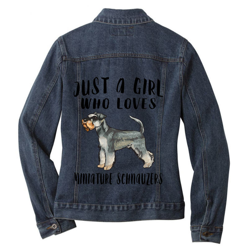 Im Just A Girl Who Loves Miniature Schnauzers Dog  Ladies Denim Jacket by ArabellMonk | Artistshot