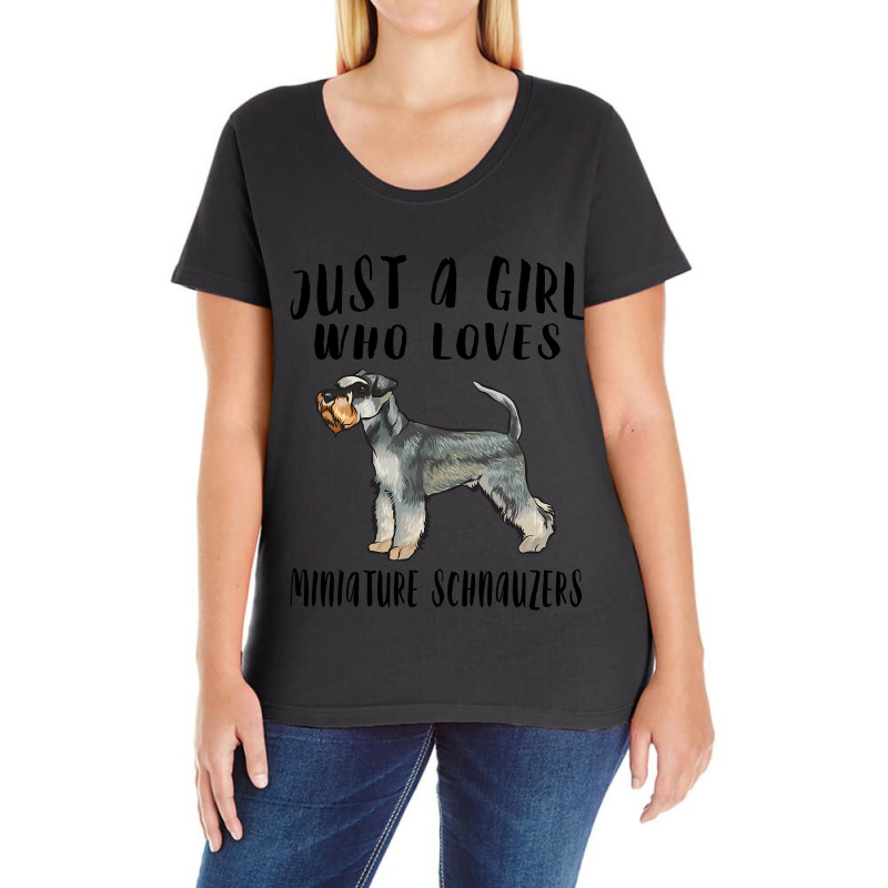 Im Just A Girl Who Loves Miniature Schnauzers Dog  Ladies Curvy T-Shirt by ArabellMonk | Artistshot