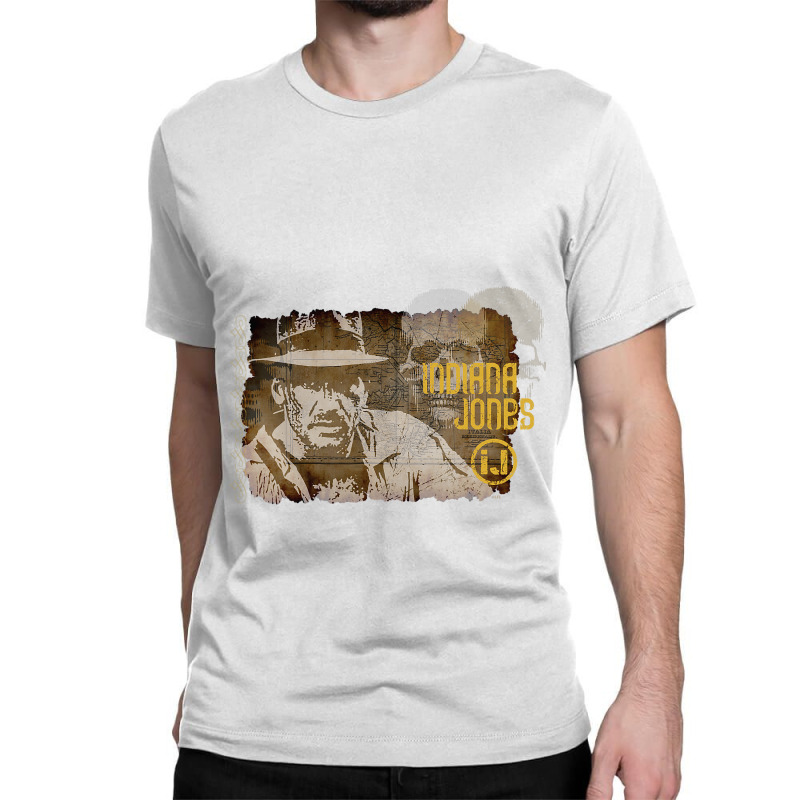 Lucasfilm Indiana Jones Vintage Map And Skull Classic T-shirt | Artistshot