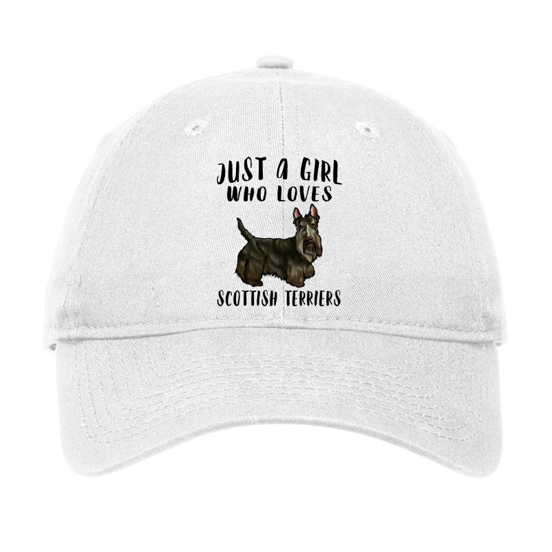 Im Just A Girl Who Loves Scottish Terriers Dog Lov Adjustable Cap by GiovayPool | Artistshot