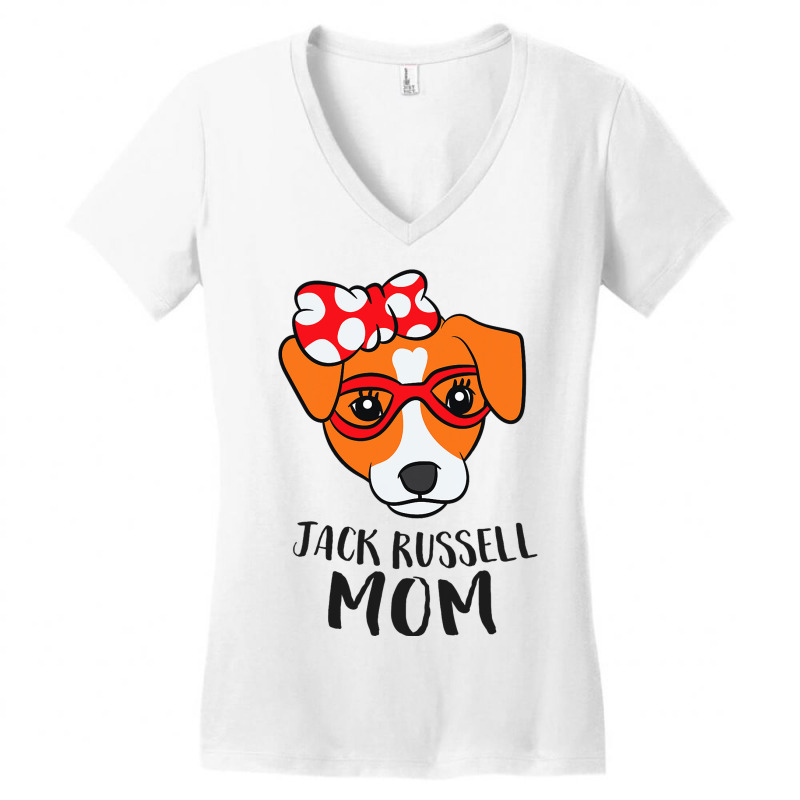 Jack Russel Terrier Mom Dog Jack Russell Mom Gift Women's V-Neck T-Shirt by NeirlLowry | Artistshot