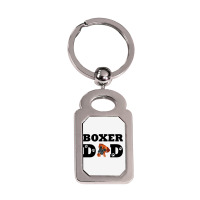 Mens Boxer Dad Boxer Dog Daddy Silver Rectangle Keychain | Artistshot