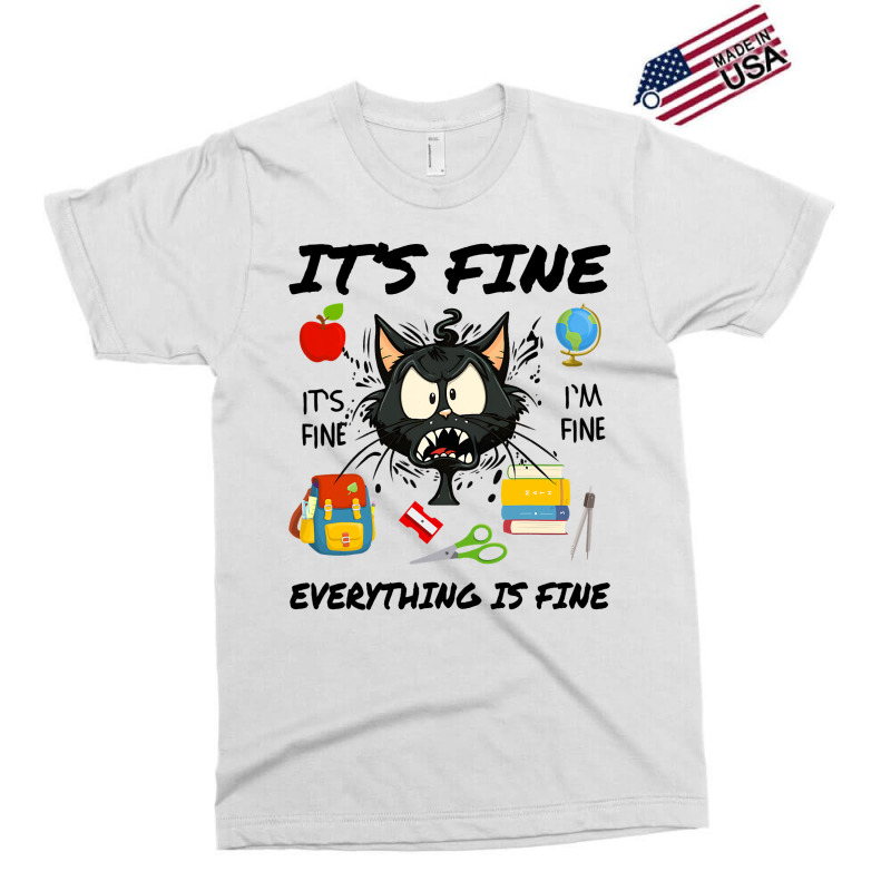 Its Fine Im Fine Everythings Fine Stressed Cat Tea Exclusive T-shirt | Artistshot