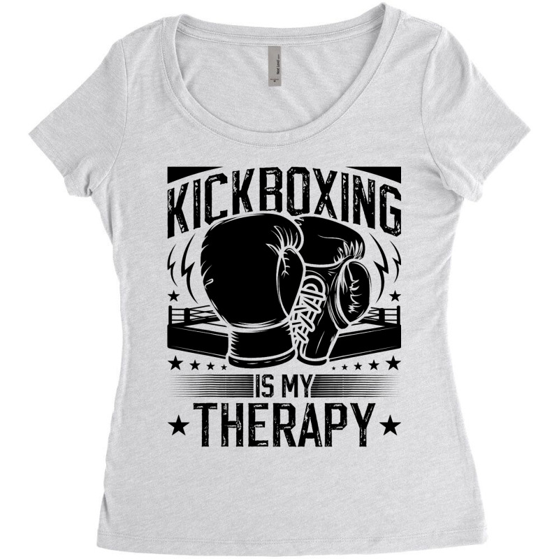 Kickboxing Is My Therapy 2 3 Women's Triblend Scoop T-shirt by FAWNDACRAMER | Artistshot