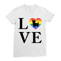 Love Dog Yorkshire Terrier Heart Rainbow Pride Fla Ladies Fitted T-shirt | Artistshot