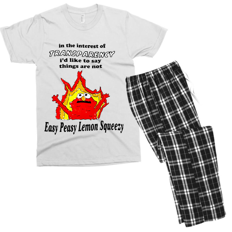 In The Interest Of Transparency Not Easy Peasy Lem Men's T-shirt Pajama Set | Artistshot