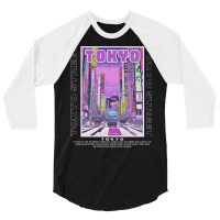 Tokyo Night City 3/4 Sleeve Shirt | Artistshot