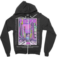 Tokyo Night City Zipper Hoodie | Artistshot