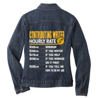 Contributing Writer Hourly Rate Contributing Edito Ladies Denim Jacket | Artistshot