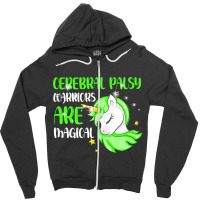 Cerebral Palsy Warrior Magical Unicorn Ataxic Gree Zipper Hoodie | Artistshot