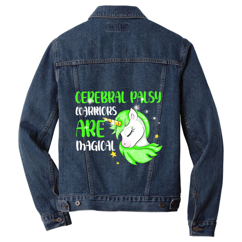 Cerebral Palsy Warrior Magical Unicorn Ataxic Gree Men Denim Jacket by KamariSalisbur | Artistshot